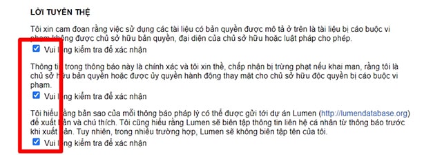 Xác nhận report website to Google